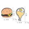 Joyería de dibujos animados europea y americana serie foodie hamburguesa pizza pierna de pollo goteando insignia broche accesorios para suéter fábrica venta al por mayor