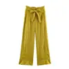 Calça Feminina Casual Longa Lisa de Cor Sólida Estilo Europeu e Americano Verão 2026 12549 Cor da Foto Estilo Básico Costura