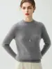 Suéter de Punto Fino Cálido de Cachemir para Mujer, Manga Raglán, Cuello Medio Alto, Textura de Canalé, Delgado, Otoño e Invierno
