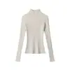 Suéter de Punto de Manga Larga con Cuello Medio Alto Ajustado Heyhenry Slim Slim para Mujer en Otoño e Invierno Suéter Básico Ajustado