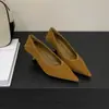 Zapatos de Salón de Punta Fina con Tacón Grueso de Nuevo Estilo 2026, Zapatos de Gamuza de Boca Baja Estilo Coreano, Modernos y Versátiles