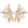 Pendientes de Encaje con Cinta y Borla de Corazón con Diseño de Personalidad de Dibujos Animados Lindos