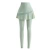 Nova Calça de Yoga de Duas Peças Falsa de Primavera com Bolso Malha Outer Wear Calça Tubarão com Saia Equitação plus size Calça Esportiva Transfronteiriça