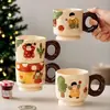 Taza de Cerámica Linda Retro Personalizada para Niños y Niñas para Beber Agua Leche Desayuno Dibujos Animados Creativa de Alto Valor
