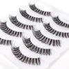 Maquiagem nude, haste transparente, cílios postiços, cinco pares de simulação tridimensional multicamadas naturais, imitação de vison na Amazon, pestanas