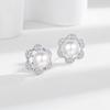 Estilo europeo y americano diseño versátil exquisitos aretes de perlas de circonita de diamantes brillantes para mujer moda de lujo ligero de alta gama para mujer
