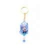 Llavero con colgante de acrílico de dibujos animados, llavero con anillo dorado, llavero con letra, accesorio de juego de dibujos animados