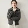 Diseño de alta gama, cárdigan de punto con estampado floral y cremallera, suéter de cachemir para bebé, prenda exterior de punto para mujer, suéter de corte holgado, top