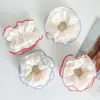Anel de Cabelo Renda Dupla Francesa Intestino Grosso Elástico Grande Flor de Cabeça Corda de Cabelo Plissada Renda Estilo de Alta Qualidade Corda de Cabelo Bola