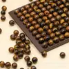 Pedra Tigre Amarela Gelo Transparente Natural Grau A Contas Redondas Contas Soltas Miçangas Artesanais DIY Acessórios de Joias Semi-Acabados Pulseira Direto do Fabricante