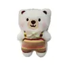 Nuevos Overoles de Peluche de Dibujos Animados Oso de Peluche Suave Lindo Oso Sonrojado Muñeco Broche Decoración Accesorios para Mochila Escolar de Estudiante