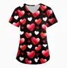 Primavera Nuevo Amazon Transfronterizo Europeo y Americano Ropa de Cuidado de Manga Corta Estampado Digital 3D para Mujer San Valentín 2025 Nuevo