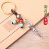 Liga Metálica com Diamantes Vajra Vajra Subjugador de Demônios Tibetano Presente Criativo Cultural Retrô Decoração de Chaveiro de Carro Pequeno Pingente