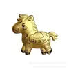 2026 Ano do Cavalo Folha de Ouro Imitação Chaveiro da Riqueza Instantânea Desenho Animado Zodíaco Pônei Acessório Ornamento Presente de Ano Novo Item Quente