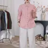 Camisa de mujer de diseño minimalista estilo coreano para el día a día, nueva colección primavera 2026, manga larga de algodón puro cepillado, color liso, con cuello de solapa