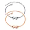 E-commerce Transfronteiriço da Amazon Fonte Pulseira de Caractere Infinito 8 Japonês e Coreano Pulseira de Aço Titânio Banhada a Ouro Rosa para Mulheres