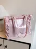 Nova Bolsa de Ombro/Axila Grande Capacidade com Fita Estilo Japonês para Mulheres 2025, Laço Transparente Elegante Versátil
