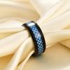 Anillo de Acero de Tungsteno de 8 mm, Nuevo, Superventas Transfronterizo Europeo y Americano, Moderno y Versátil, Electrochapado Negro con Fibra de Carbono Azul, Venta al por Mayor
