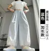 Pantalones Harem Amplios de Encaje Hueco Rosa Hielo para Mujer, Verano Finos 2026 Nuevos de Cintura Alta Adelgazantes Caídos Casuales
