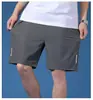 Pantalones Cortos Deportivos para Hombre de Tallas Grandes, Seda Helada de Secado Rápido, Rectos Holgados de Color Sólido, Raya Reflectante, Pantalones Cortos de Cinco Puntos, Pantalones Cortos de Secado Rápido para Hombre