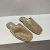 Le Mo Nv 2026 Verano Nuevo Casual Cuadrado con Pedrería Punta Cuadrada Planos Slip-On Medias Pantuflas Transpirables de Punta Cerrada