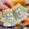Guantes de bebé de otoño e invierno finos y bonitos con diseño de conejito para bebés, niños y niñas pequeños, sin dedos, medio dedo, dedos separados