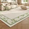 Alfombra de sala de estar pastoral estilo francés, alfombra de noche con encaje floral vintage para dormitorio, alfombra grande antideslizante para mesa de café en casa