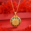 Colar Pingente Bússola da Fortuna Nuvem Auspiciosa Esmaltada Colorida da Loja Gold Nova Chinoiserie Versátil Estilo Nacional Tendência Nacional Corrente para Suéter