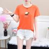 Internet Celebrity Mangosteen Camiseta de manga curta feminina 2022 verão novo estudante Roupas de classe solta estilo coreano All-match Fruit T-shirt em nome do cabelo