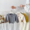 Cárdigan de Punto Bordado de Dibujos Animados para Bebé Dianxi para Niños, Nueva Chaqueta Suéter Casual Simple Estilo Coreano de Otoño