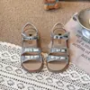 Sandalias de Moda para Niñas 2026 Zapatos Infantiles Verano Sandalias de Doble Tira con Lazo y Lentejuelas Estilo Étnico para Niñas Zapatos de Princesa