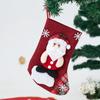 Navidad nuevo pequeño lino blanco fondo calcetín de Navidad festivo adorno colgante árbol de Navidad calcetines para regalo de dulces al por mayor
