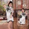 Meow Beauty Novo estilo chinês gola dividida vestido de empregada sexy guofeng cheongsam subcultura y2k roupa de verão