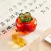 Ruyi de Caqui Peso de Papel de Vidro de Cristal de Caqui Pedra de Tinta e Pena Decoração de Estação de Trabalho de Estudo Criativo de Alta Qualidade