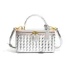 Bolso Caja de Gama Alta Estilo Chanel, Nuevo Neceser de Mano, Bolso Tejido de Moda, Bolso Pequeño Cuadrado Cruzado de Hombro Único para Mujer