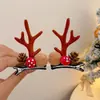 Pinza para el Cabello de Reno Navideño para Mujer Pinza para el Cabello de Fiesta Festiva Accesorio para el Peinado Accesorios de Disfraz Cosplay Lindo Doble Pinza Accesorios para el Cabello