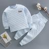 Ropa interior térmica de tres capas para bebé, engrosada, para primavera y otoño, traje de algodón para hombre, mujer, cintura alta, protección abdominal, bebé de 0 a 3 años, ajustable