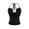 Conjunto de duas peças de top curto com gola halter e cintura franzida, puramente sedutor, com saia midi de bolinhas para mulheres, conjunto de saia de tule que cobre o quadril e emagrece