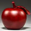 Adorno de Manzana Tallada de Madera Maciza Roja, un Símbolo de Paz y Buena Fortuna, para Decoración del Hogar, Sala de Estar, Oficina, Manualidades, Regalo de Inauguración