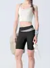Top regata esportivo com costas cruzadas de alta elasticidade e toque de segunda pele para mulheres, para verão, com bojo fixo, para yoga e fitness