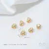 Coração de Pêssego Pequeno com Zircônia Incrustada 14K Ouro Preenchido Coração Contas Espaçadoras Pequenas Acessórios Pulseira DIY com Contas Colar Material de Joalheria