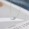 Colar Minimalista Colorido Europeu e Americano de Moda de Nicho com Zircônia de Seis Garras em Aço Titânio para Mulheres Levemente Luxuoso com Sensação de Alto Padrão Colar para Clavícula