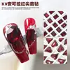 Nuevo taladro de uñas Ancora rojo k9 al por mayor flash cuadrado grueso corazón torcido cuadrado largo ángulo recto fondo puntiagudo taladro decoraciones de uñas