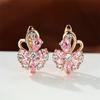 Estação Independente AliExpress Novo Azul Escuro Cristal Zircônia Flor Design Banhado Ouro Champanhe Argola de Orelha Brincos de Casamento Mulheres