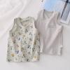 Camisa de base de desenho animado para meninos de verão, colete de algodão macio, respirável e absorvente de suor para meninos