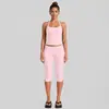 Conjunto de roupa fitness feminina transfronteiriço com lindo top esportivo de costas com amarração no pescoço, conjunto de shorts de secagem rápida para corrida ao ar livre, ciclismo e yoga