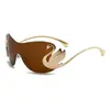 Gafas de Sol de Una Pieza Transfronterizas Estilo Ins de Una Pieza Selladas con Espejo Encantadoras Modernas Retro Tendencia Gafas de Sol Estilo Callejero Lh301