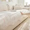 Almofada de sofá em chenille estilo creme, adequada para todas as estações, novo modelo 2026, assento especial anti-arranhão de gato, capa de tecido antiderrapante