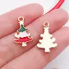 Mezcla 30 Colgantes de Caricatura de Papá Noel Goteando, Muñeco de Nieve, Campana, Alce para Pulsera DIY, Llavero, Accesorios