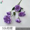 Cinco Platycodon grandiflorum, tres flores y dos capullos, camelia, arreglo floral de boda, flor artificial, accesorios de fotografía de escenario de hotel, flor artificial